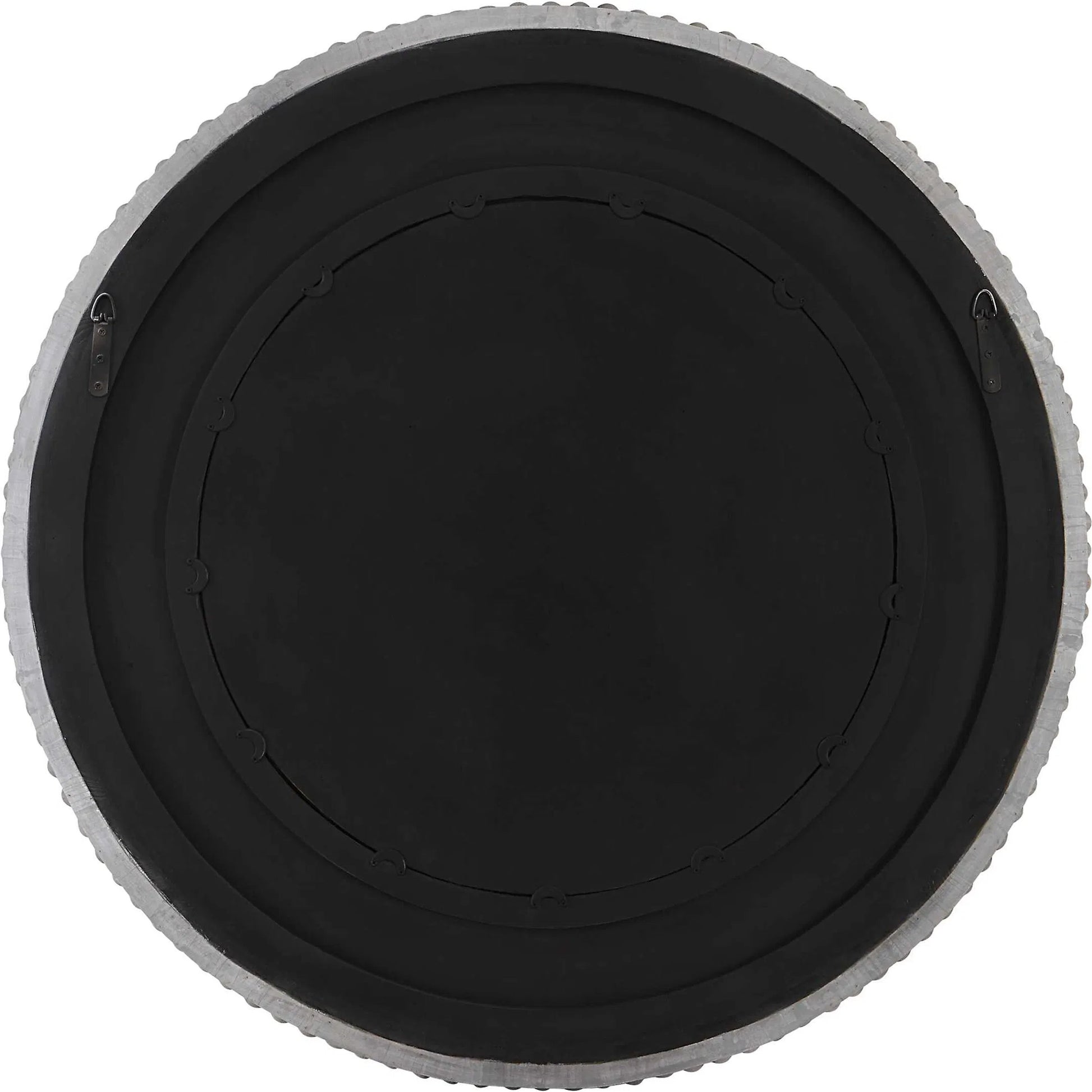 Portside Round Mirror by Uttermost in gray. Made from mdf, fir, mirror in a modern style.