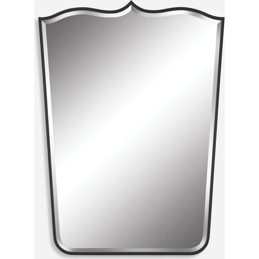 Tiara Mirror by Uttermost in satin black. Made from iron, mdf, mirror in a modern style.