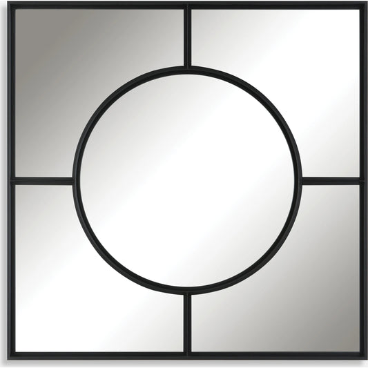 Spurgeon Square Mirror by Uttermost in satin black. Made from mdf, mirror, iron in a modern style.