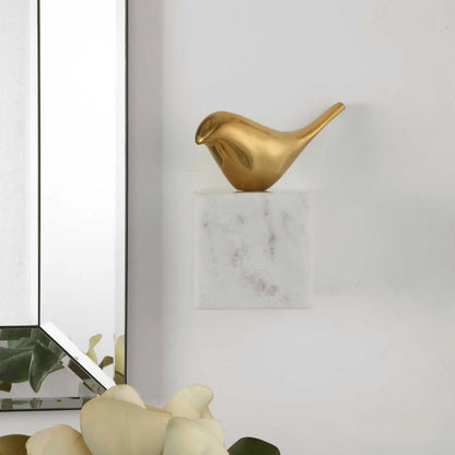 Flying Solo Wall Decor by Uttermost in brass. Made from brass, marble in a modern style.