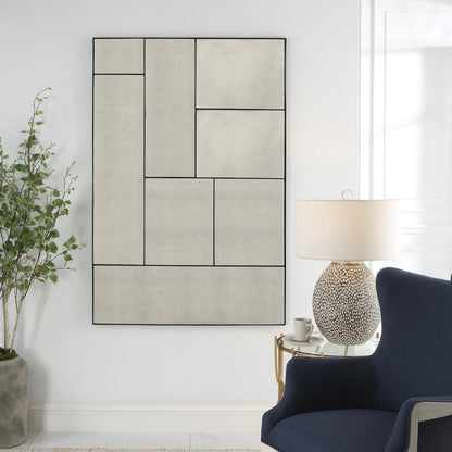 Puzzle Piece Mirror by Uttermost in black. Made from mirror, iron, mdf in a modern style.