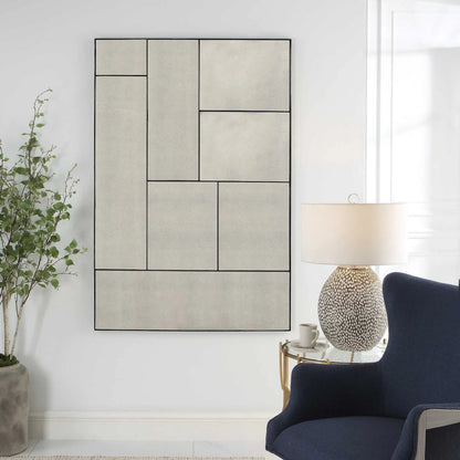 Puzzle Piece Mirror by Uttermost in black. Made from mirror, iron, mdf in a modern style.