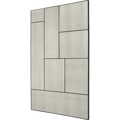 Puzzle Piece Mirror by Uttermost in black. Made from mirror, iron, mdf in a modern style.