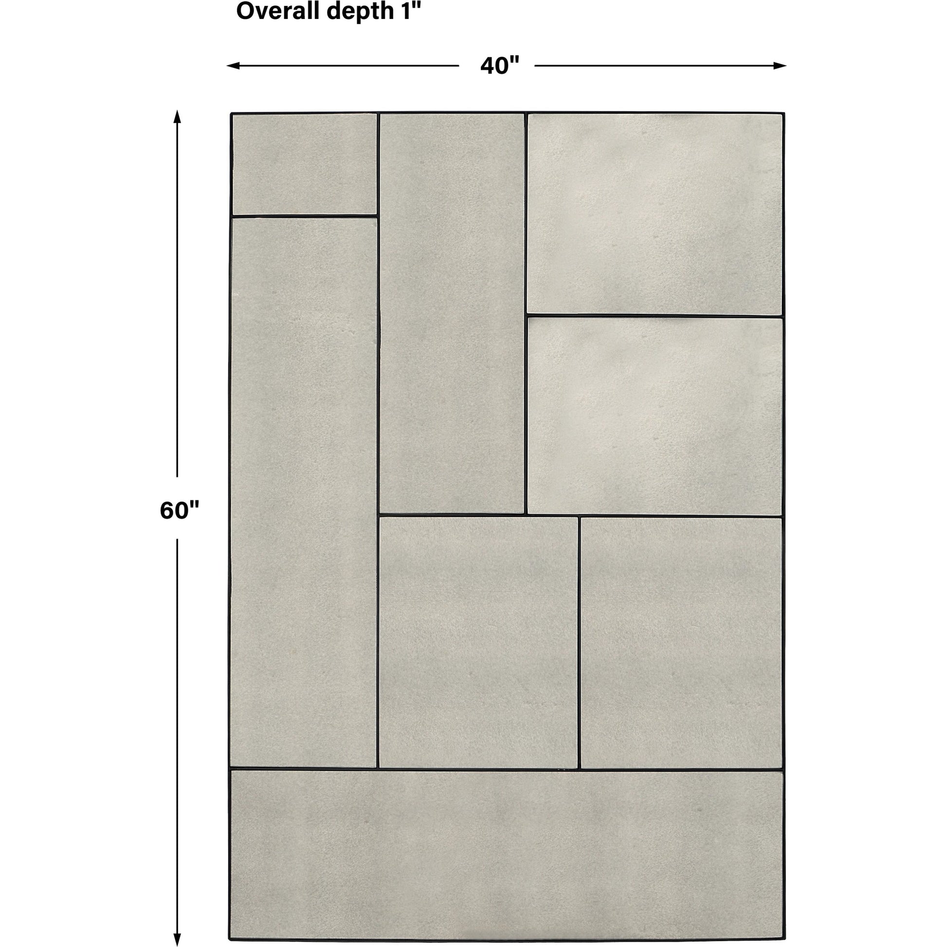 Puzzle Piece Mirror by Uttermost in black. Made from mirror, iron, mdf in a modern style.