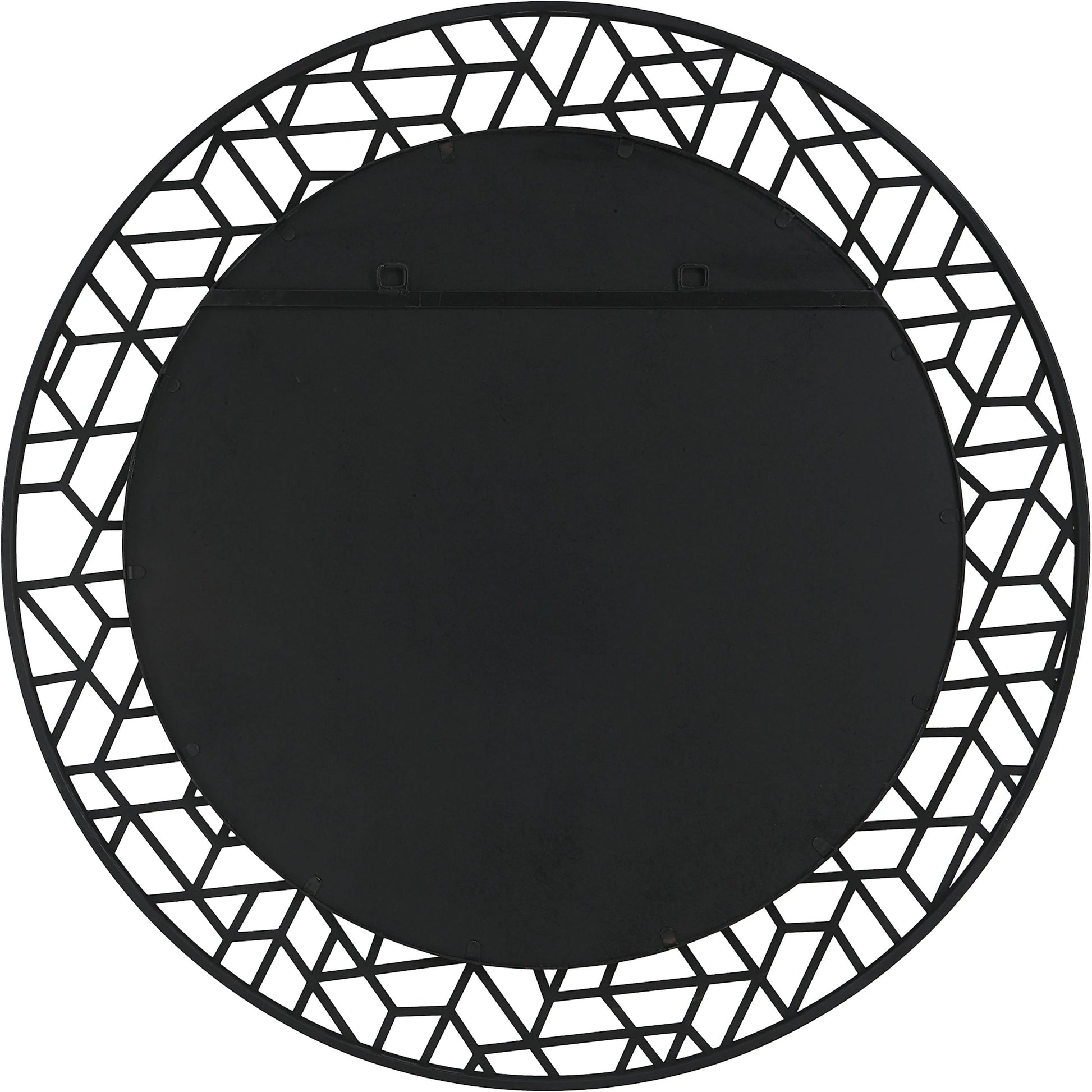 Mosaic Round Mirror by Uttermost in black. Made from mdf, iron, mirror in a modern style.