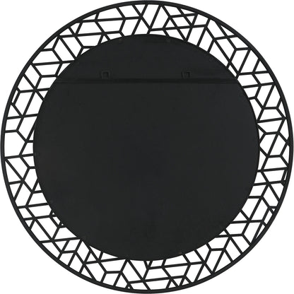 Mosaic Round Mirror by Uttermost in black. Made from mdf, iron, mirror in a modern style.