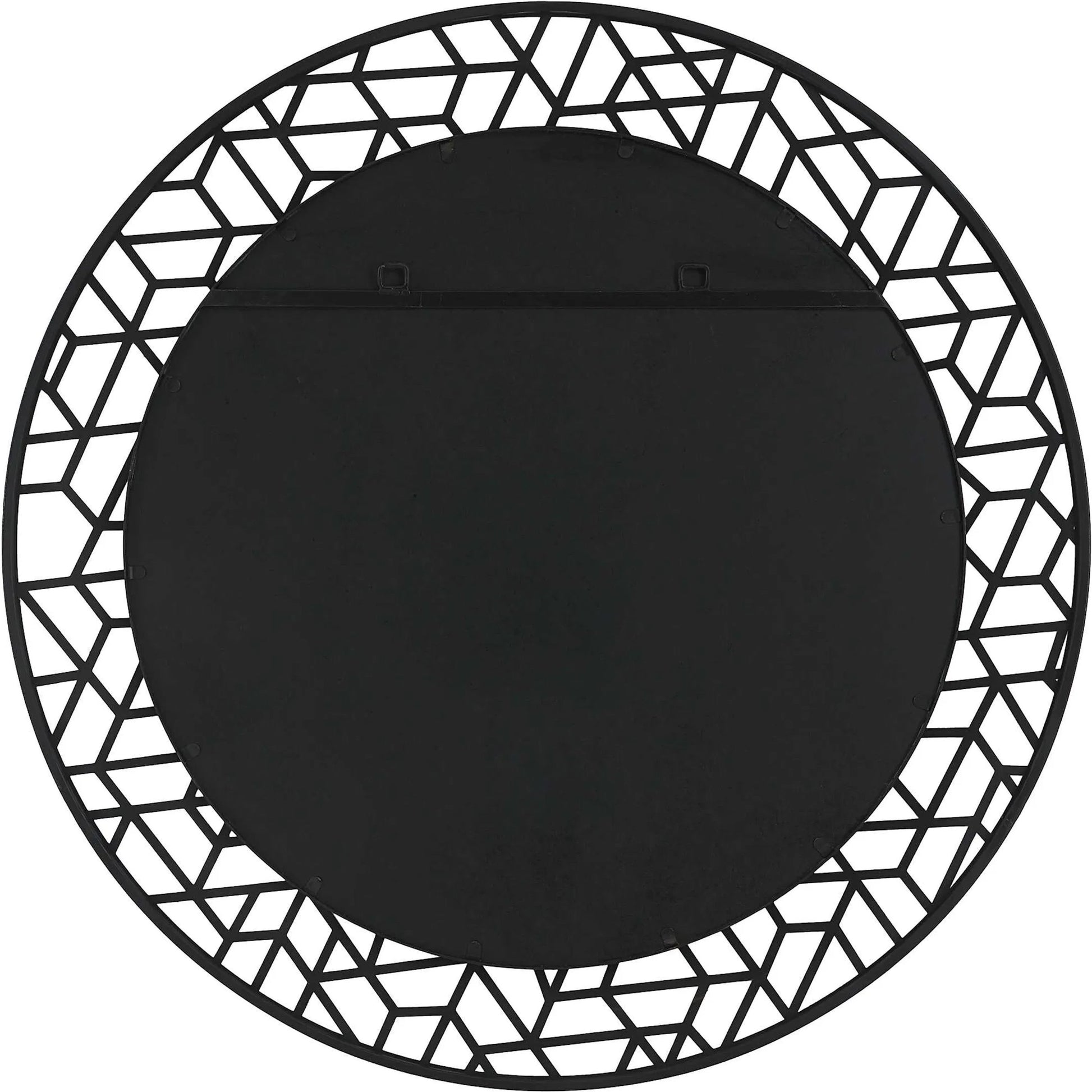 Mosaic Round Mirror by Uttermost in black. Made from mdf, iron, mirror in a modern style.