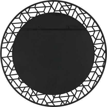Mosaic Round Mirror by Uttermost in black. Made from mdf, iron, mirror in a modern style.