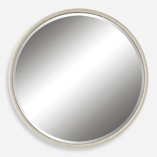 Ranchero Round Mirror by Uttermost. Made from iron, mdf, mirror, rope in a modern style.