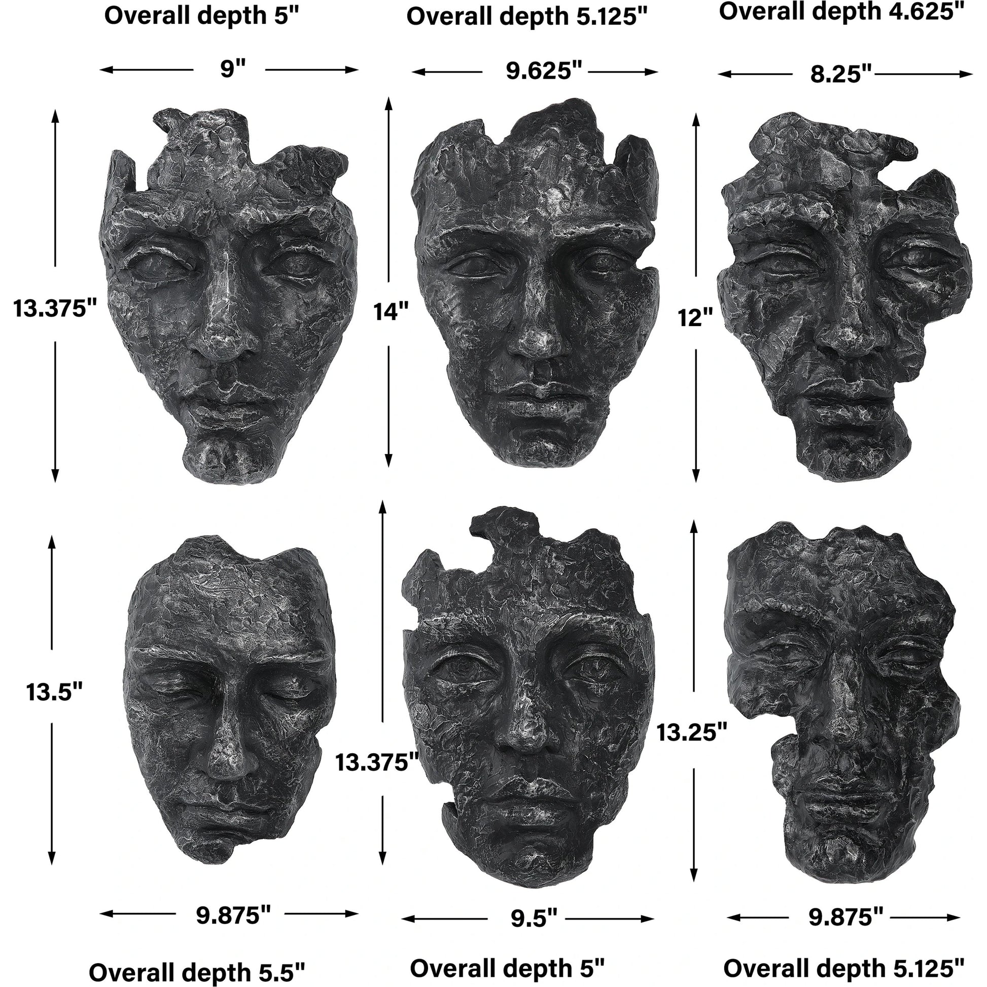 Self-Portrait Wall Decor by Uttermost in steel gray. Made from polyresin in a modern style.