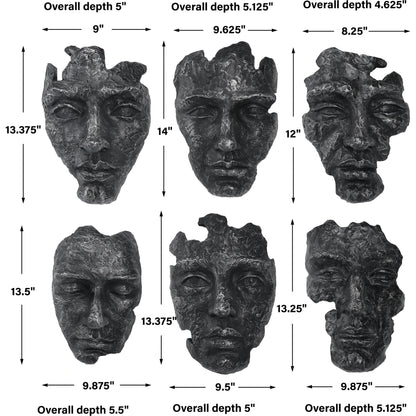 Self-Portrait Wall Decor by Uttermost in steel gray. Made from polyresin in a modern style.