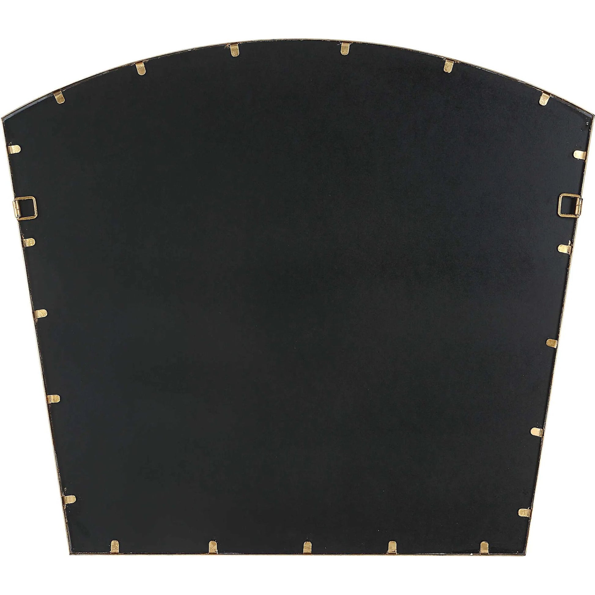 Boundary Arch Mirror by Uttermost in antiqued gold leaf. Made from iron, mdf, mirror in a modern style.