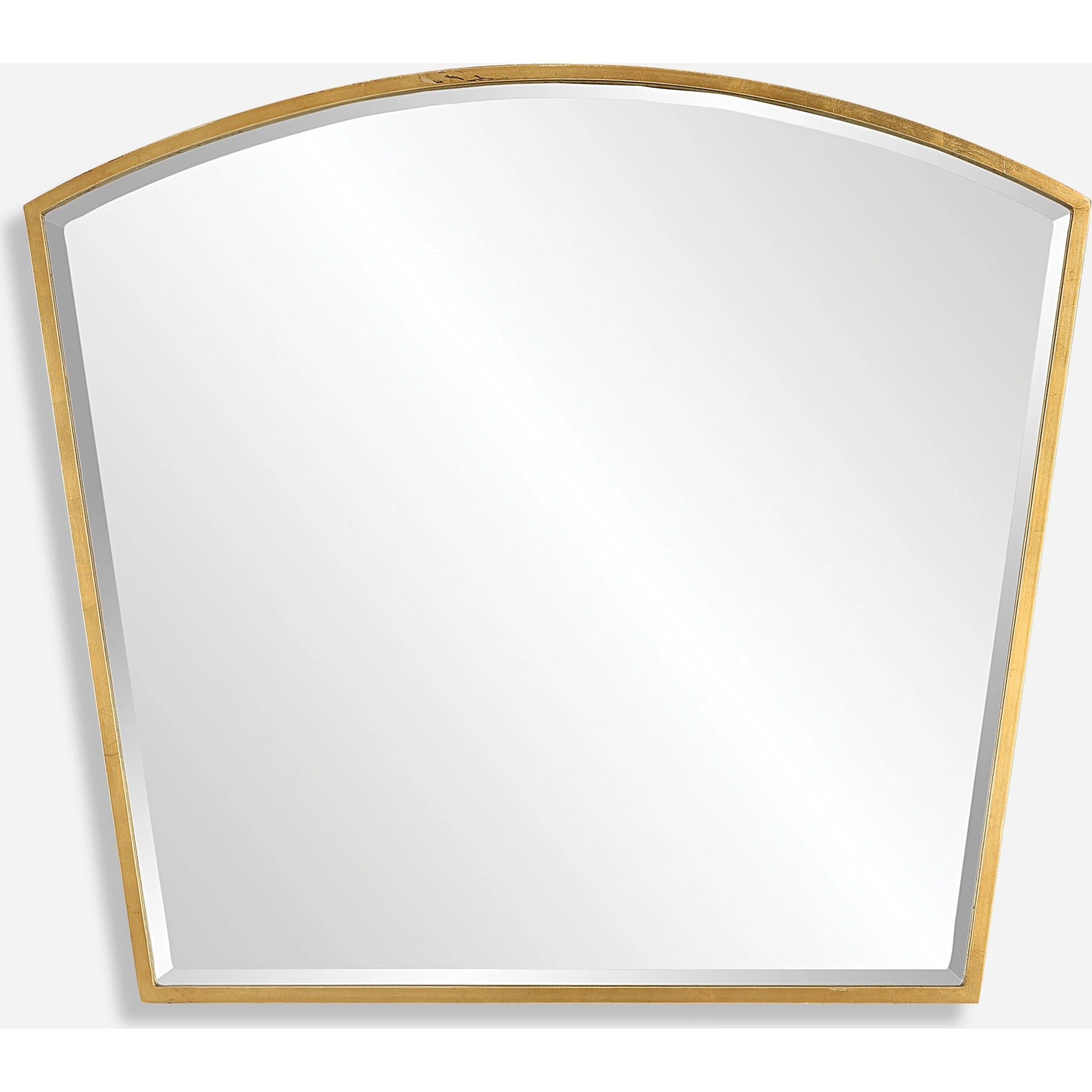 Boundary Arch Mirror by Uttermost in antiqued gold leaf. Made from iron, mdf, mirror in a modern style.