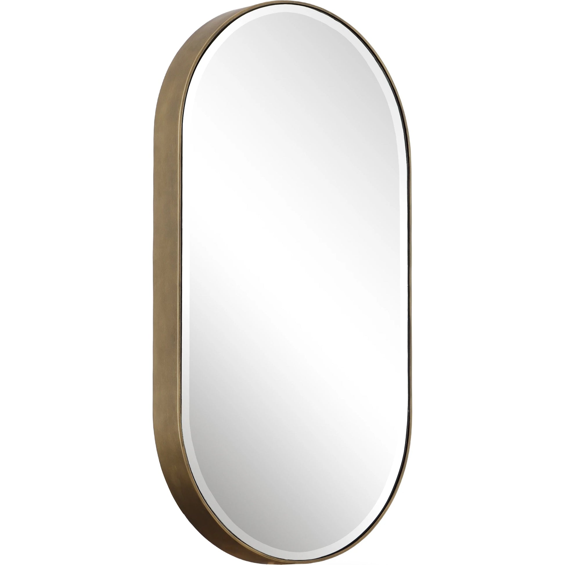 Lago Oval Mirror by Uttermost in golden bronze. Made from iron, mirror in a modern style.