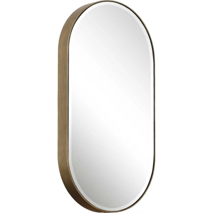Lago Oval Mirror by Uttermost in golden bronze. Made from iron, mirror in a modern style.