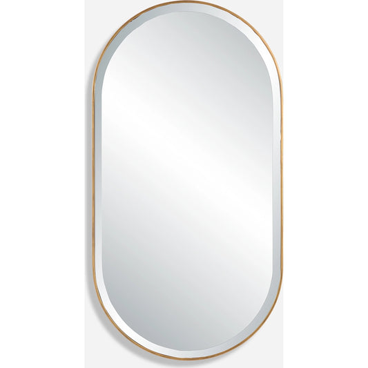 Lago Oval Mirror by Uttermost in golden bronze. Made from iron, mirror in a modern style.