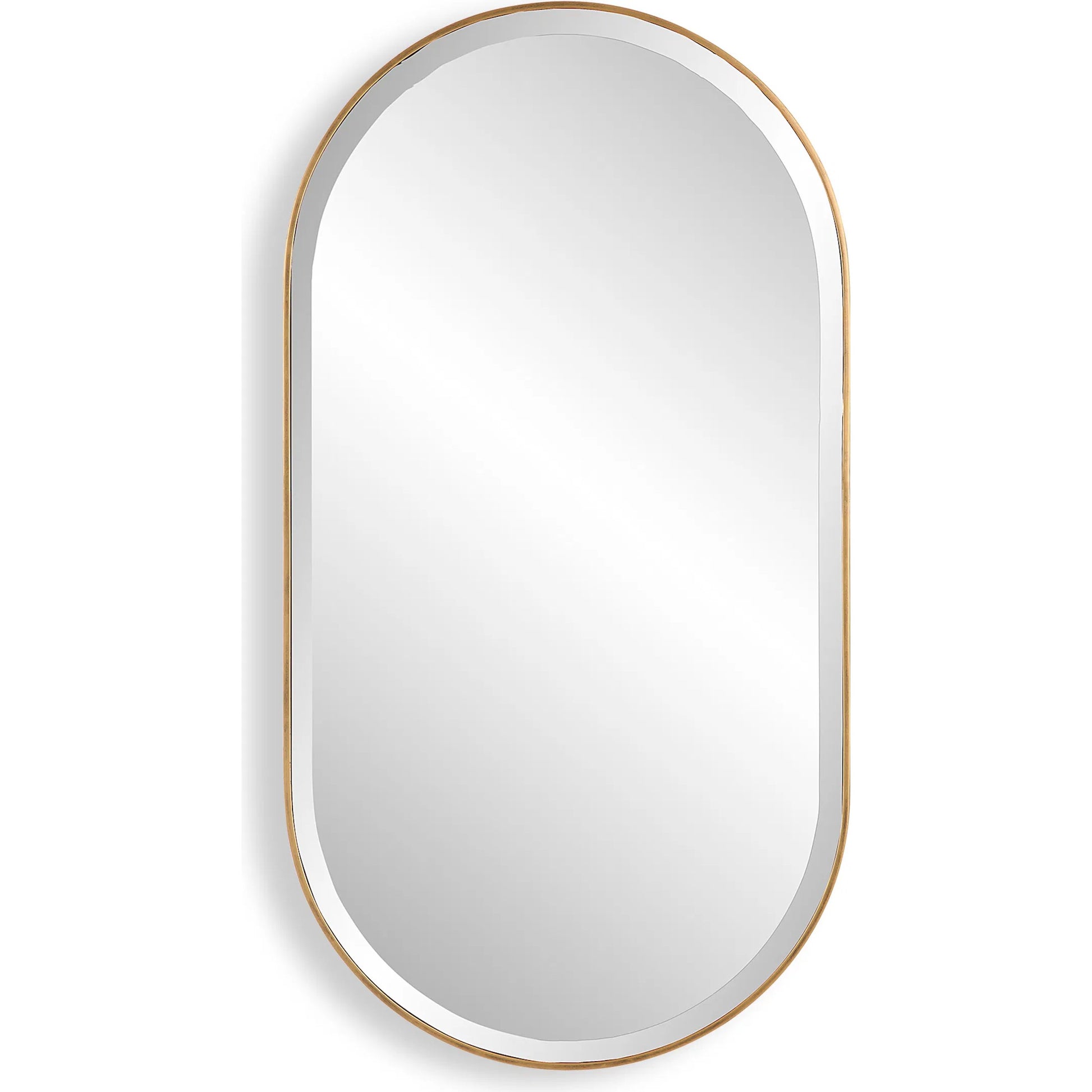 Lago Oval Mirror by Uttermost in golden bronze. Made from iron, mirror in a modern style.