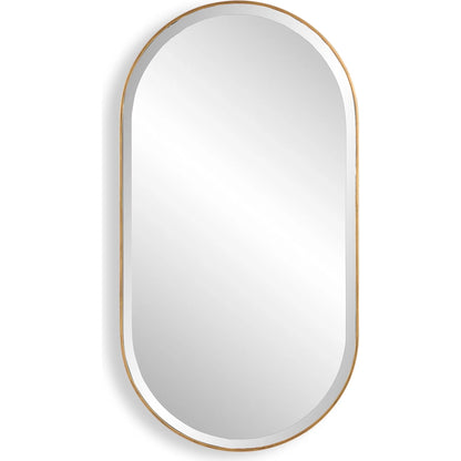 Lago Oval Mirror by Uttermost in golden bronze. Made from iron, mirror in a modern style.