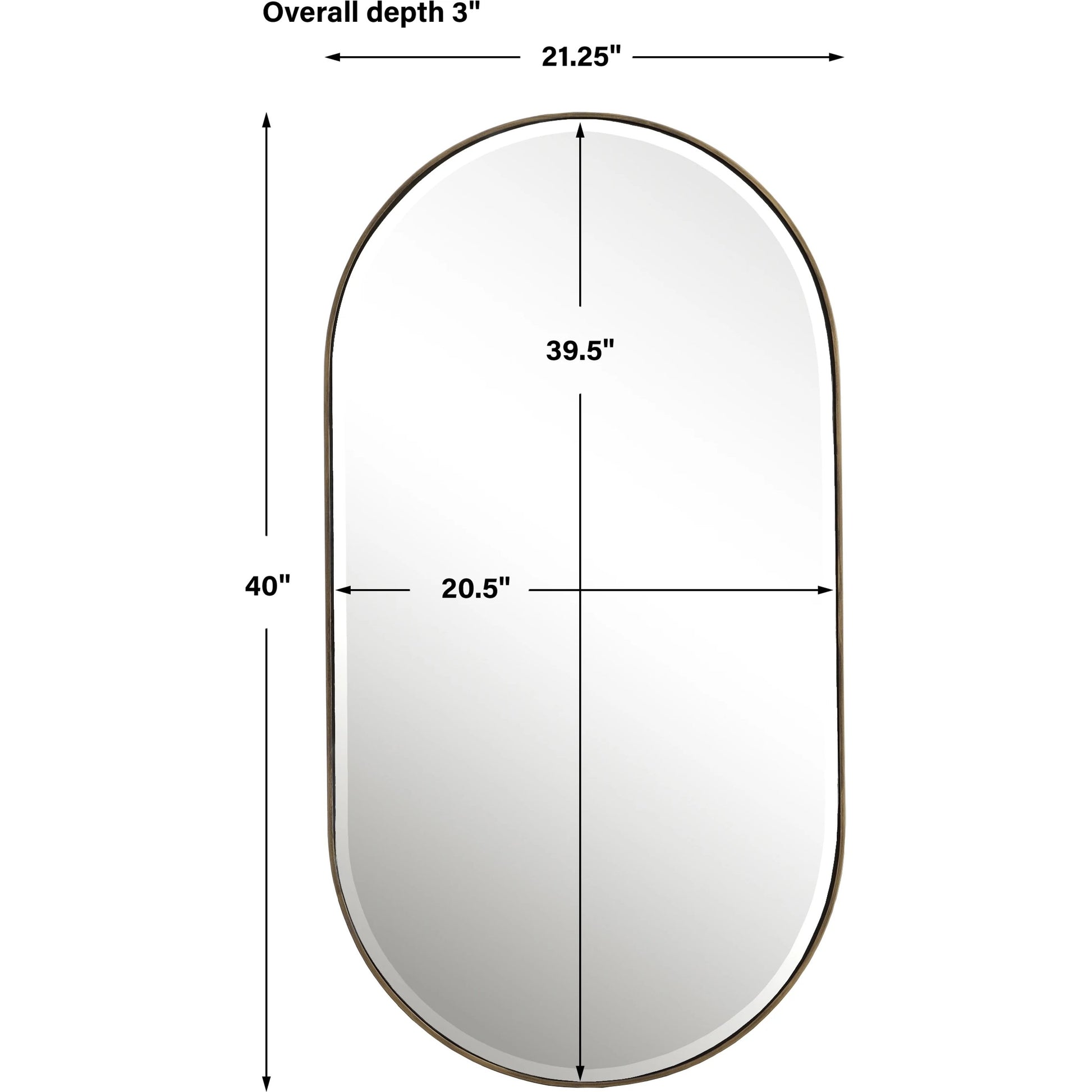 Lago Oval Mirror by Uttermost in golden bronze. Made from iron, mirror in a modern style.