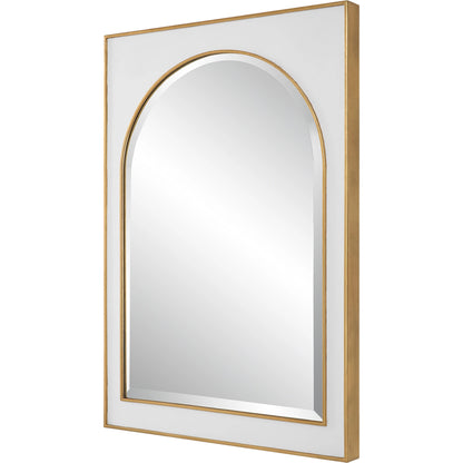 Crisanta Arch Mirror by Uttermost in gold. Made from mirror, iron, mdf in a modern style.