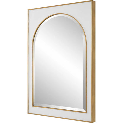 Crisanta Arch Mirror by Uttermost in gold. Made from mirror, iron, mdf in a modern style.