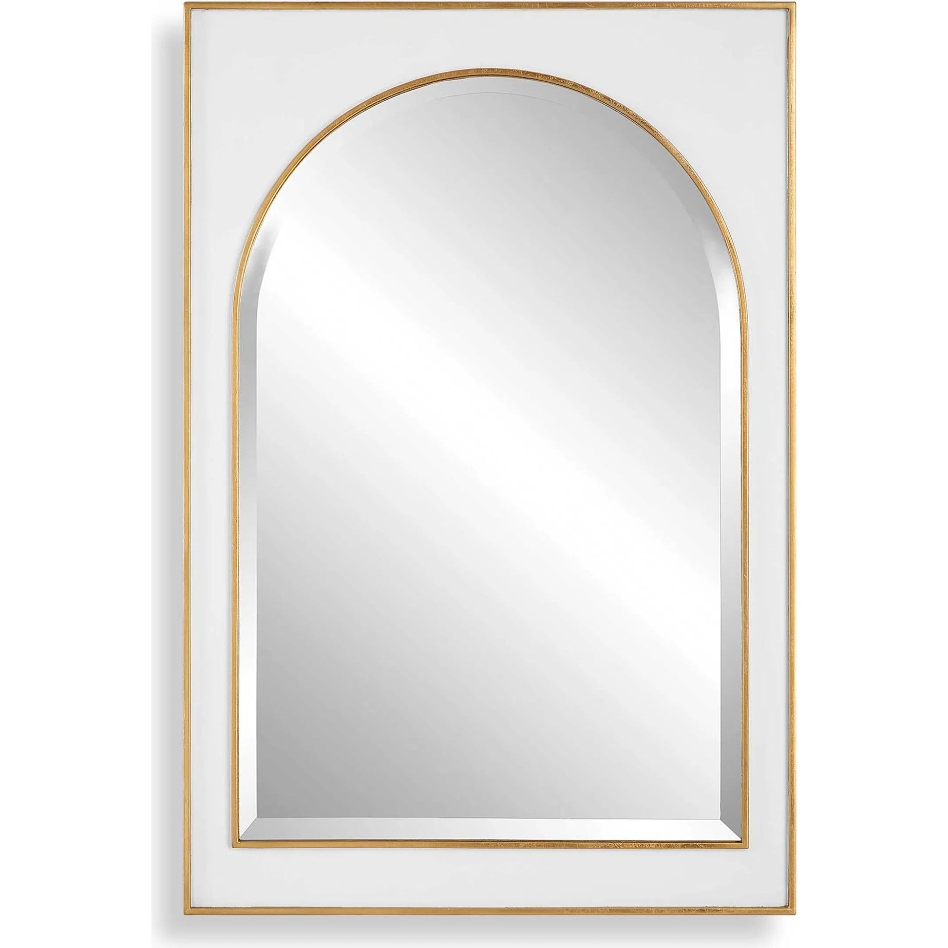 Crisanta Arch Mirror by Uttermost in gold. Made from mirror, iron, mdf in a modern style.