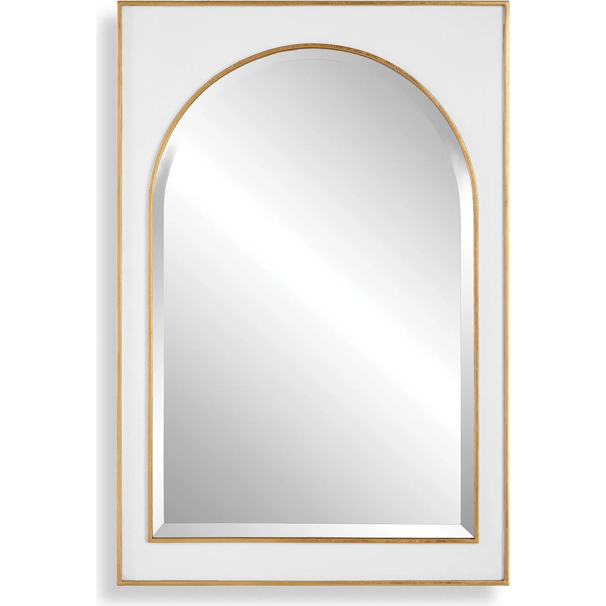 Crisanta Arch Mirror by Uttermost in gold. Made from mirror, iron, mdf in a modern style.