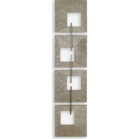 Linked Wall Decor by Uttermost in champagne gold, aged silver. Made from iron sheet in a modern style.