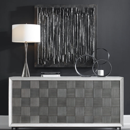 Emerge Modern Wall Decor by Uttermost in silver. Made from plywood, teak in a modern style.
