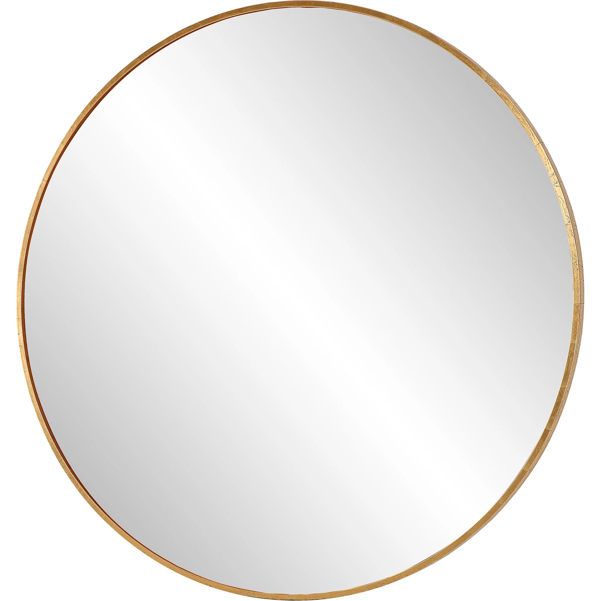 Junius Round Mirror by Uttermost in gold. Made from mirror, mdf, iron in a modern style.