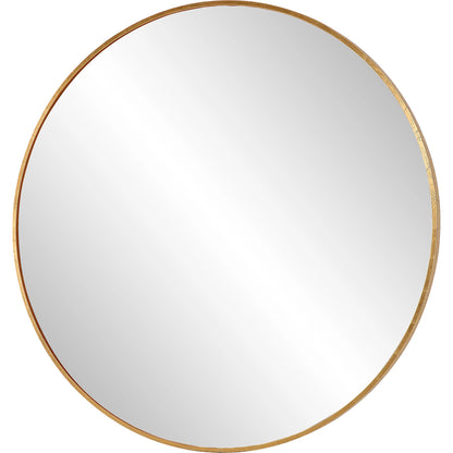 Junius Round Mirror by Uttermost in gold. Made from mirror, mdf, iron in a modern style.