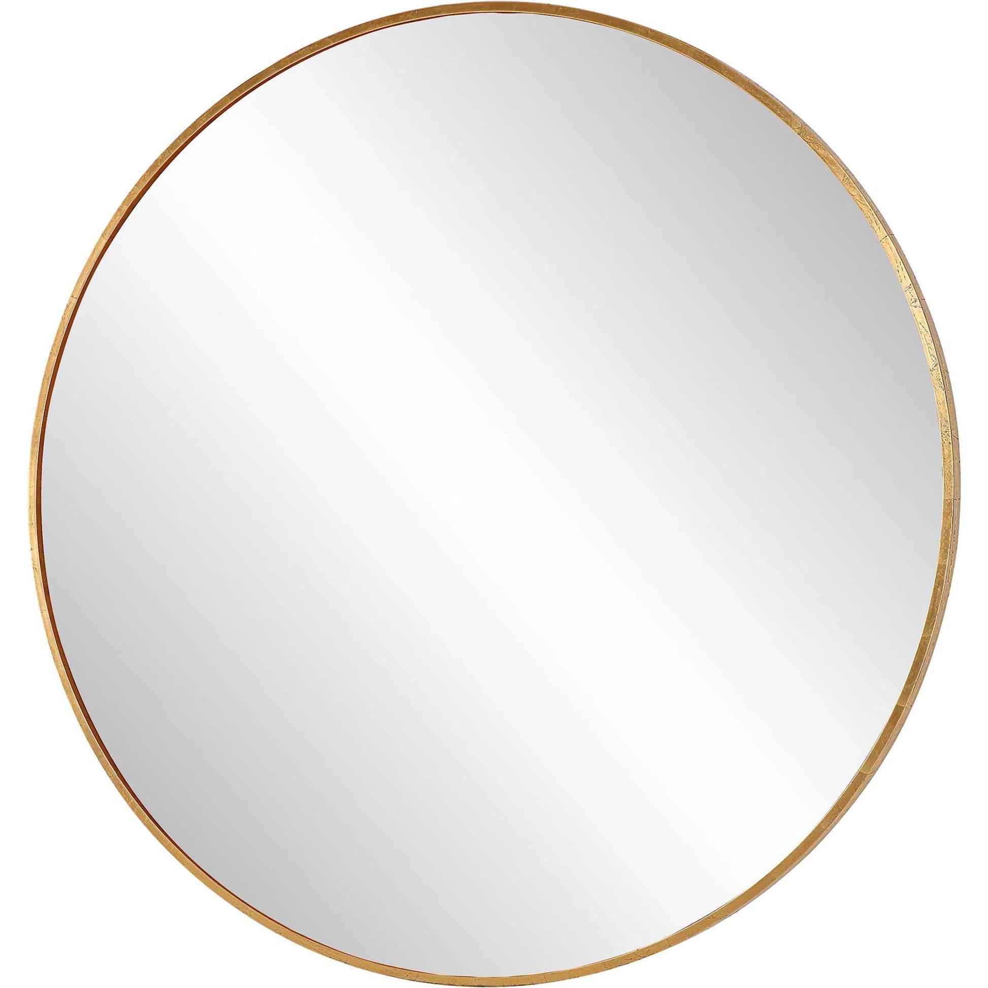 Junius Round Mirror by Uttermost in gold. Made from mirror, mdf, iron in a modern style.