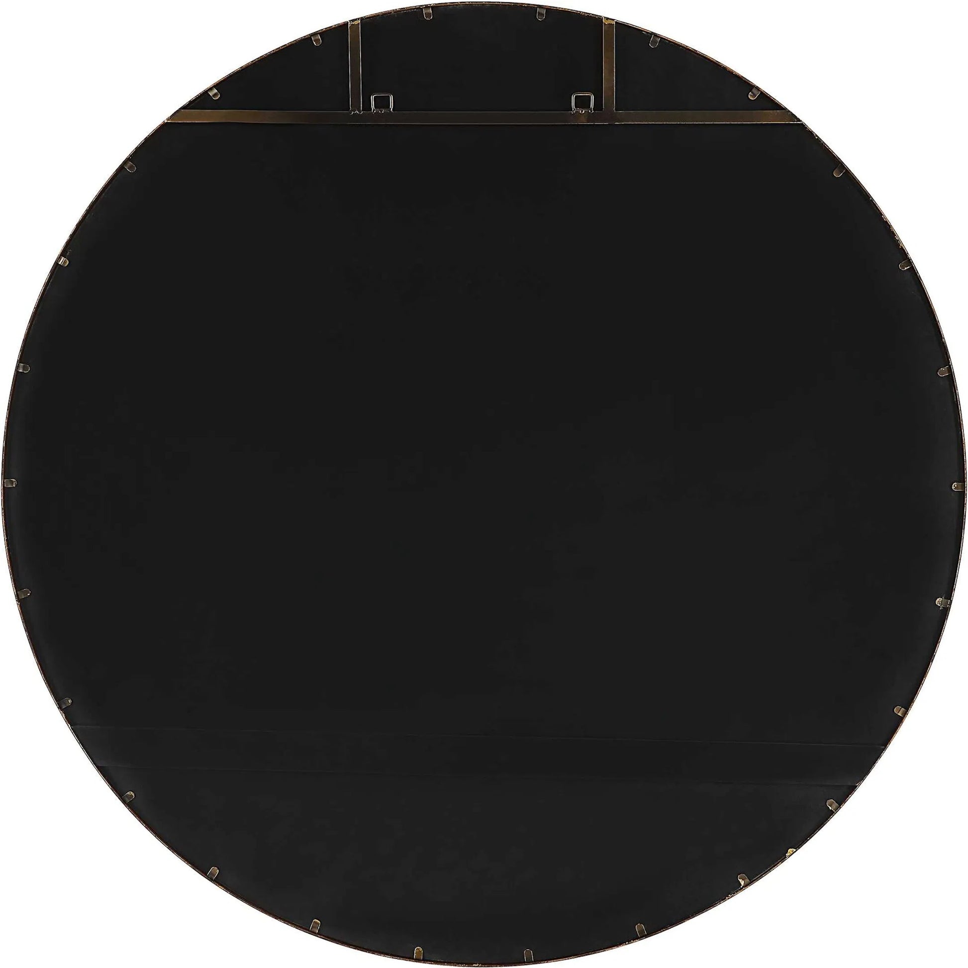 Junius Round Mirror by Uttermost in gold. Made from mirror, mdf, iron in a modern style.