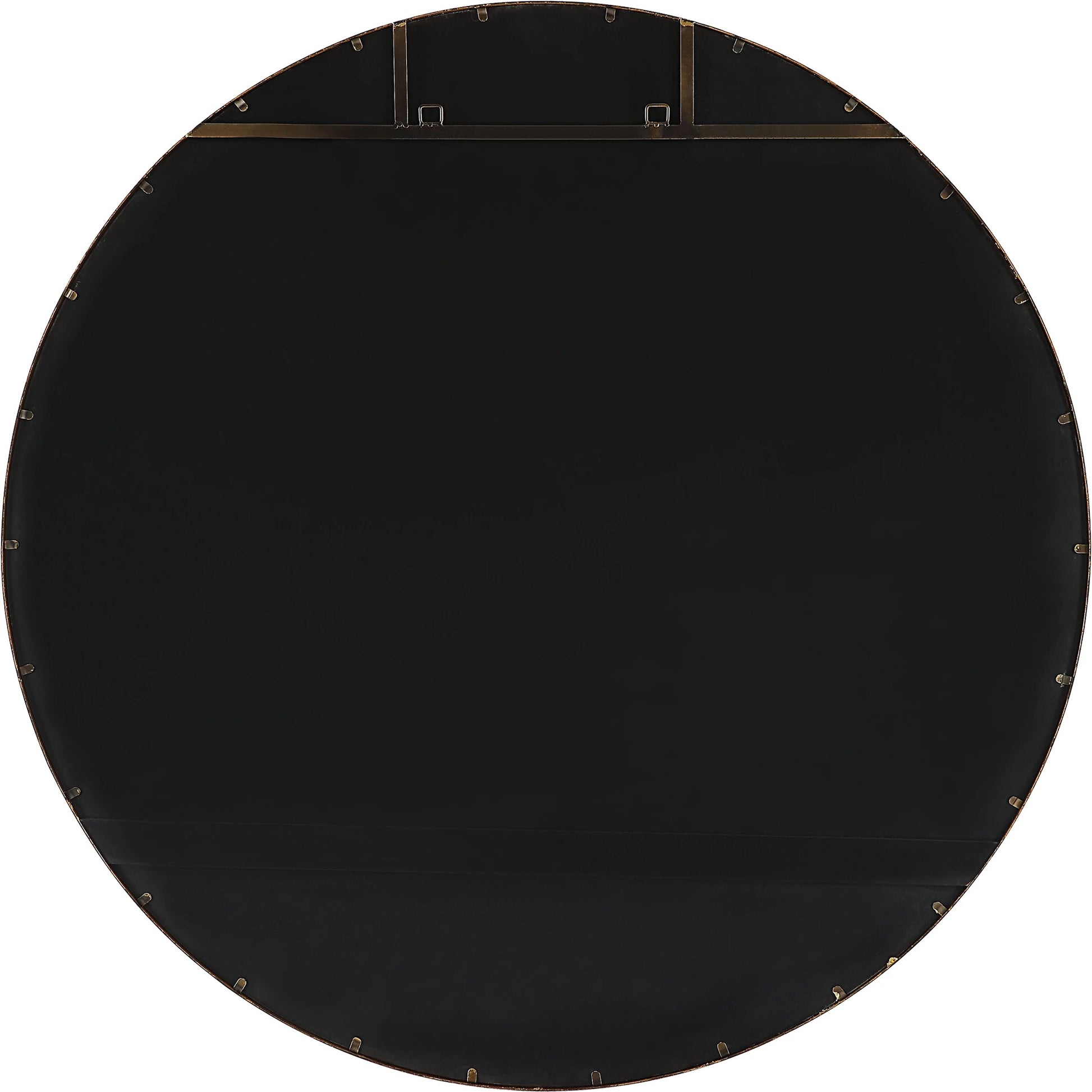 Junius Round Mirror by Uttermost in gold. Made from mirror, mdf, iron in a modern style.