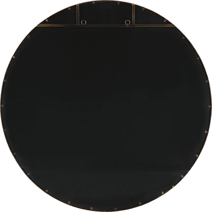 Junius Round Mirror by Uttermost in gold. Made from mirror, mdf, iron in a modern style.