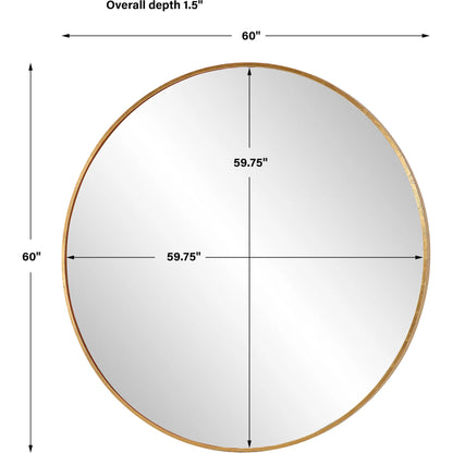Junius Round Mirror by Uttermost in gold. Made from mirror, mdf, iron in a modern style.