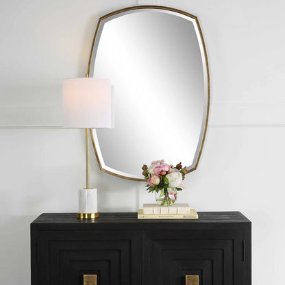 Varenna Vanity Mirror by Uttermost in gold. Made from iron, mirror, mdf in a modern style.