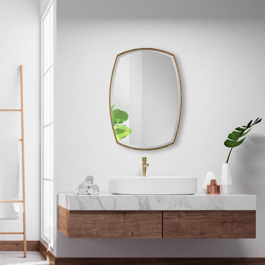 Varenna Vanity Mirror by Uttermost in gold. Made from iron, mirror, mdf in a modern style.
