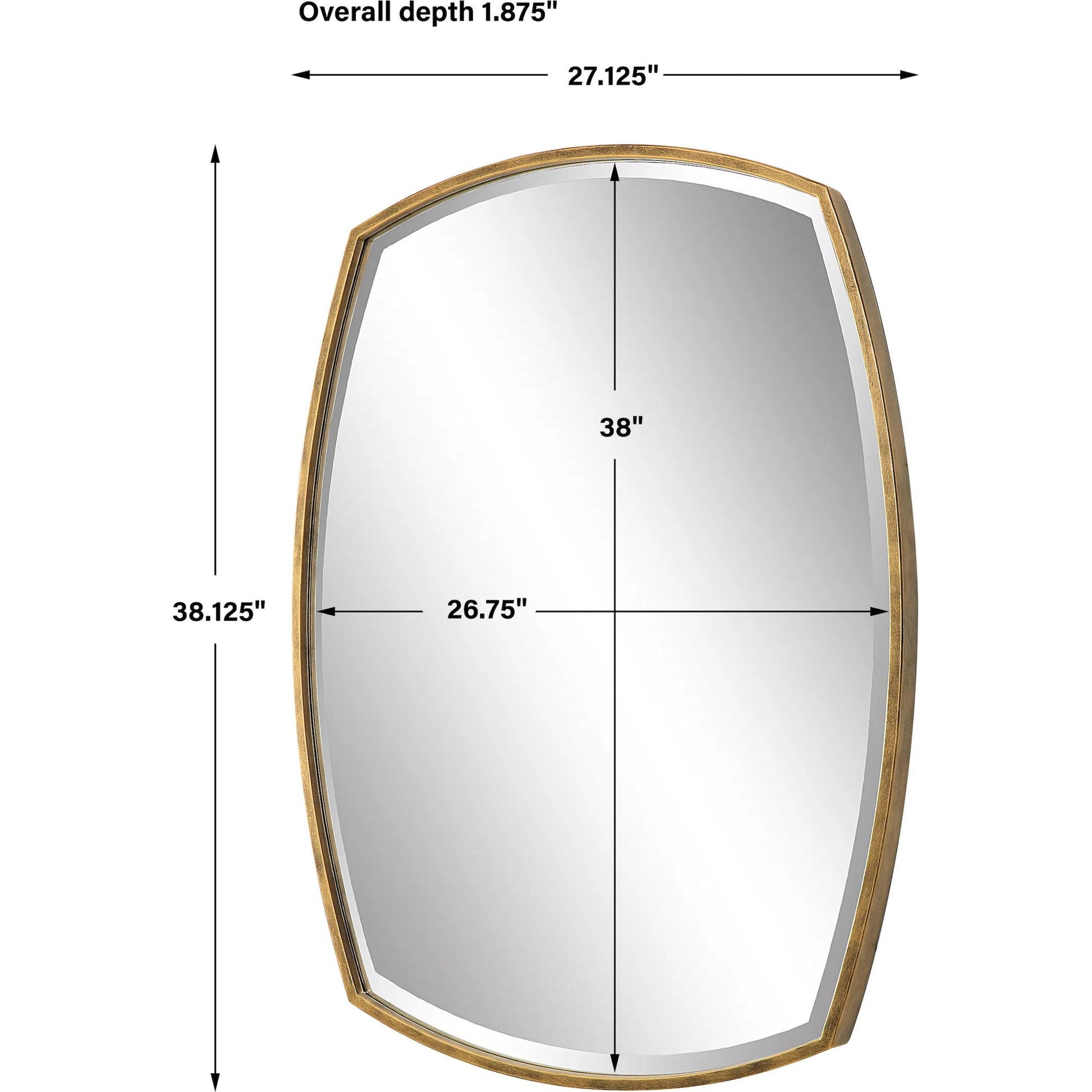 Varenna Vanity Mirror by Uttermost in gold. Made from iron, mirror, mdf in a modern style.