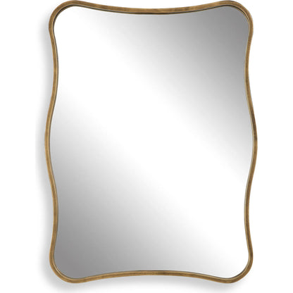 Pavia Curvy Vanity Mirror by Uttermost in gold. Made from iron, mirror, mdf in a modern style.