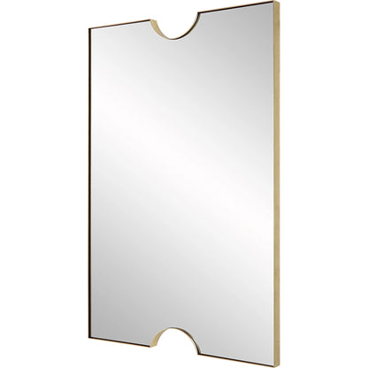 Ticket Vanity Mirror by Uttermost in gold. Made from iron, mirror, mdf in a modern style.
