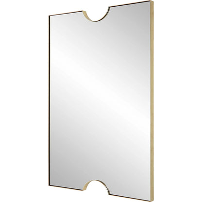 Ticket Vanity Mirror by Uttermost in gold. Made from iron, mirror, mdf in a modern style.