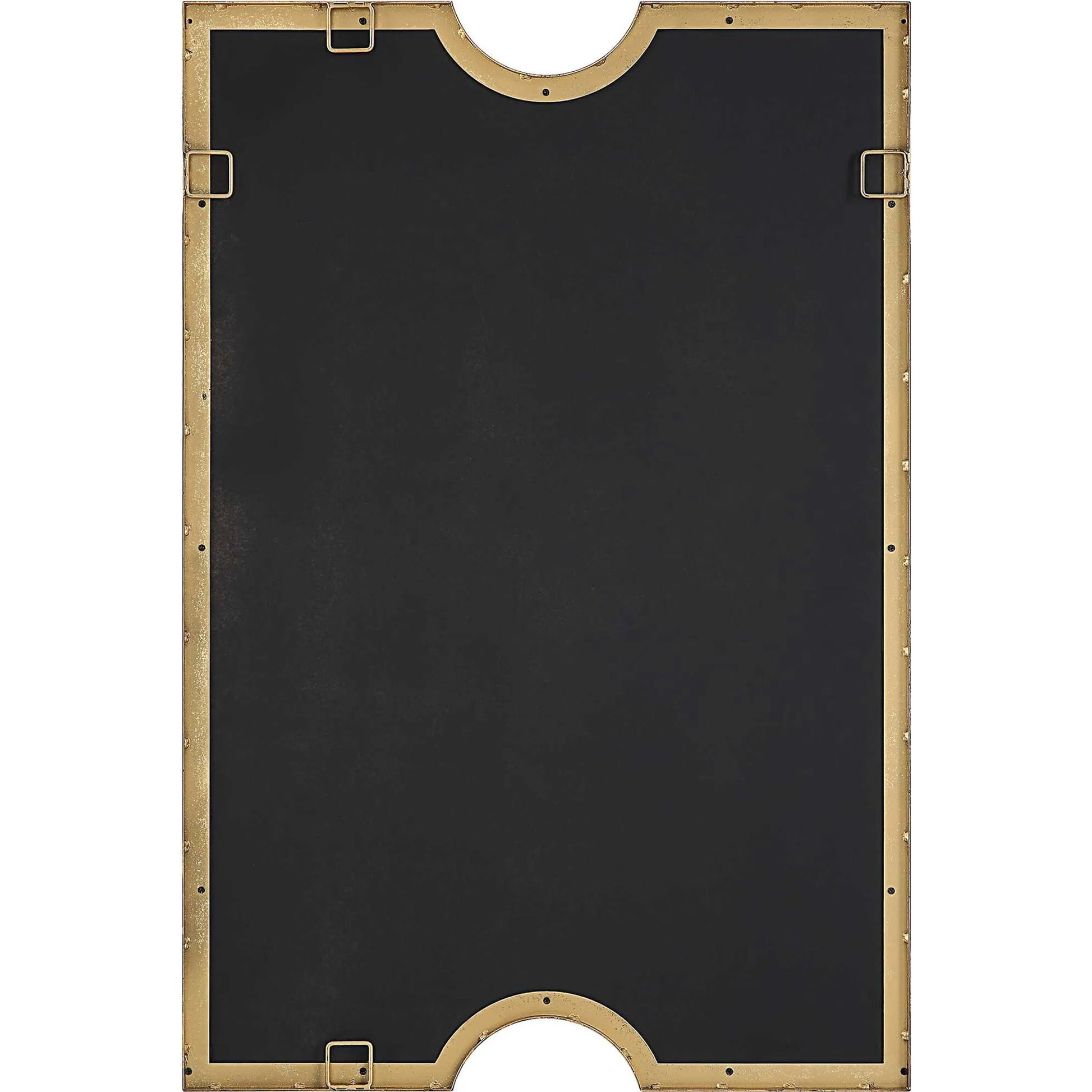 Ticket Vanity Mirror by Uttermost in gold. Made from iron, mirror, mdf in a modern style.