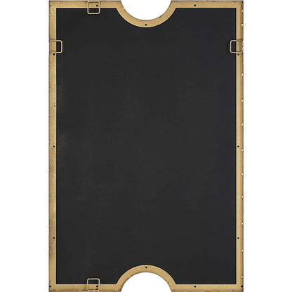 Ticket Vanity Mirror by Uttermost in gold. Made from iron, mirror, mdf in a modern style.