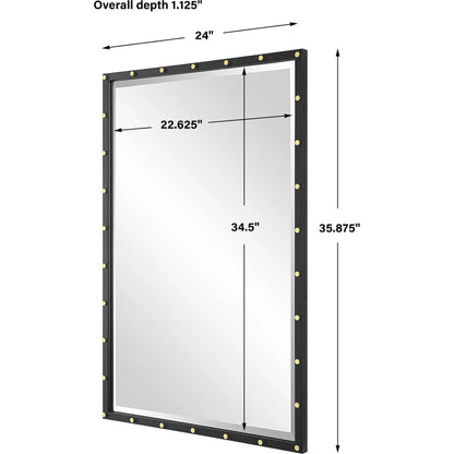 Benedo Industrial Vanity Mirror by Uttermost in brass. Made from iron, mirror, mdf, copper in a modern style.