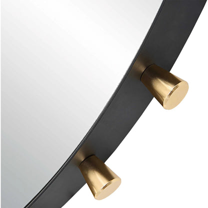 Cosmopolitan Round Mirror by Uttermost in brass. Made from iron, mirror, mdf, aluminium alloy in a modern style.