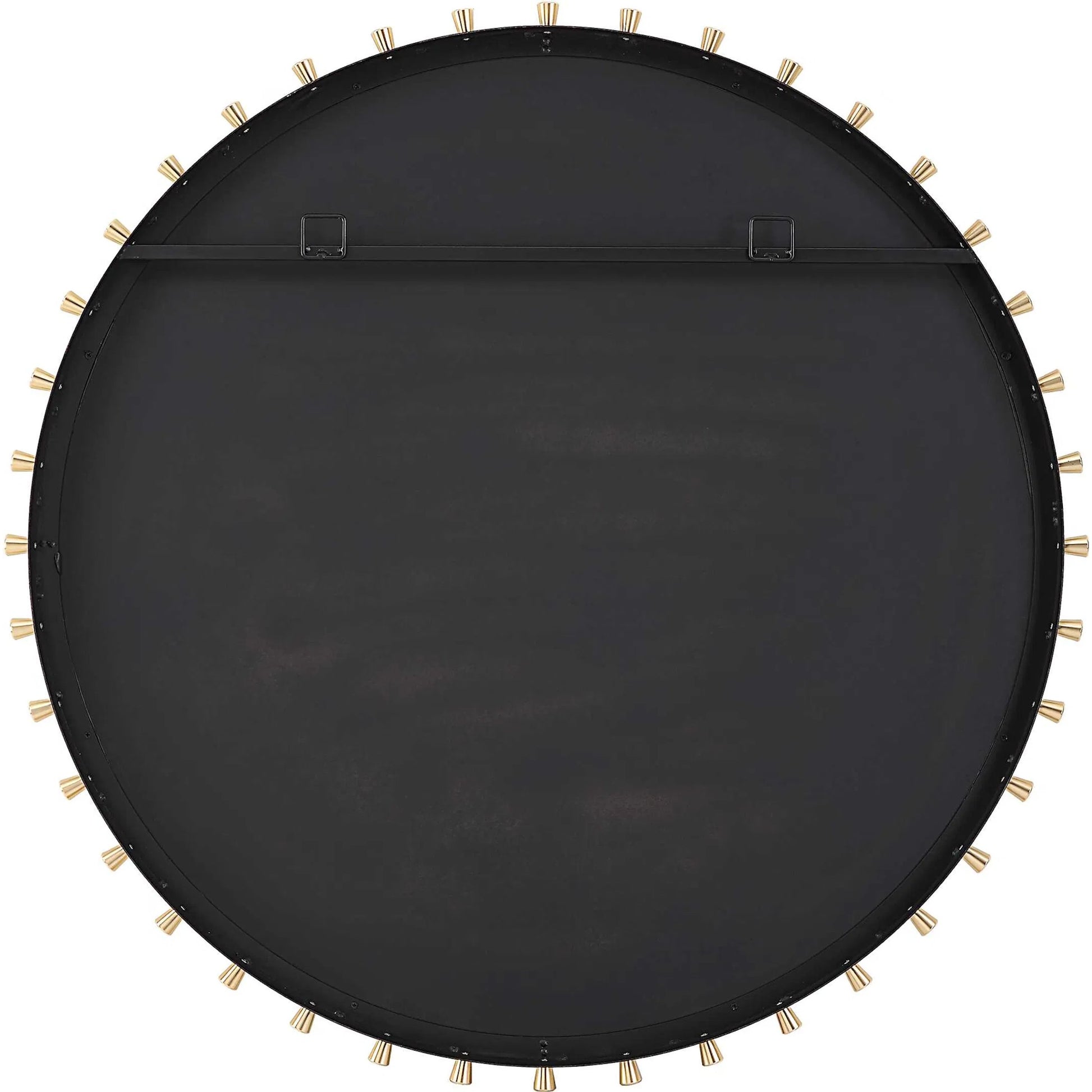 Cosmopolitan Round Mirror by Uttermost in brass. Made from iron, mirror, mdf, aluminium alloy in a modern style.