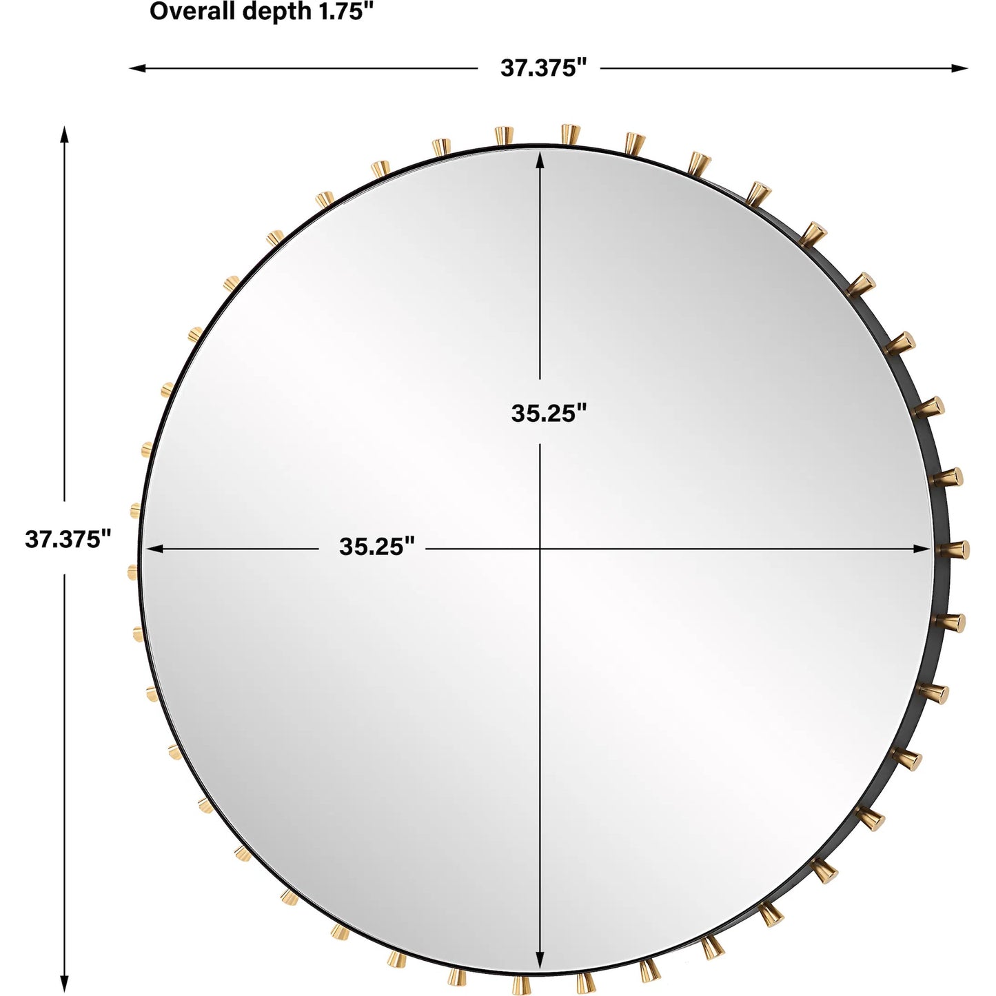 007 SI-2108087 | Unknown | Cosmopolitan Round Mirror by Uttermost in brass. Made from iron, mirror, mdf, aluminium alloy in a modern style.