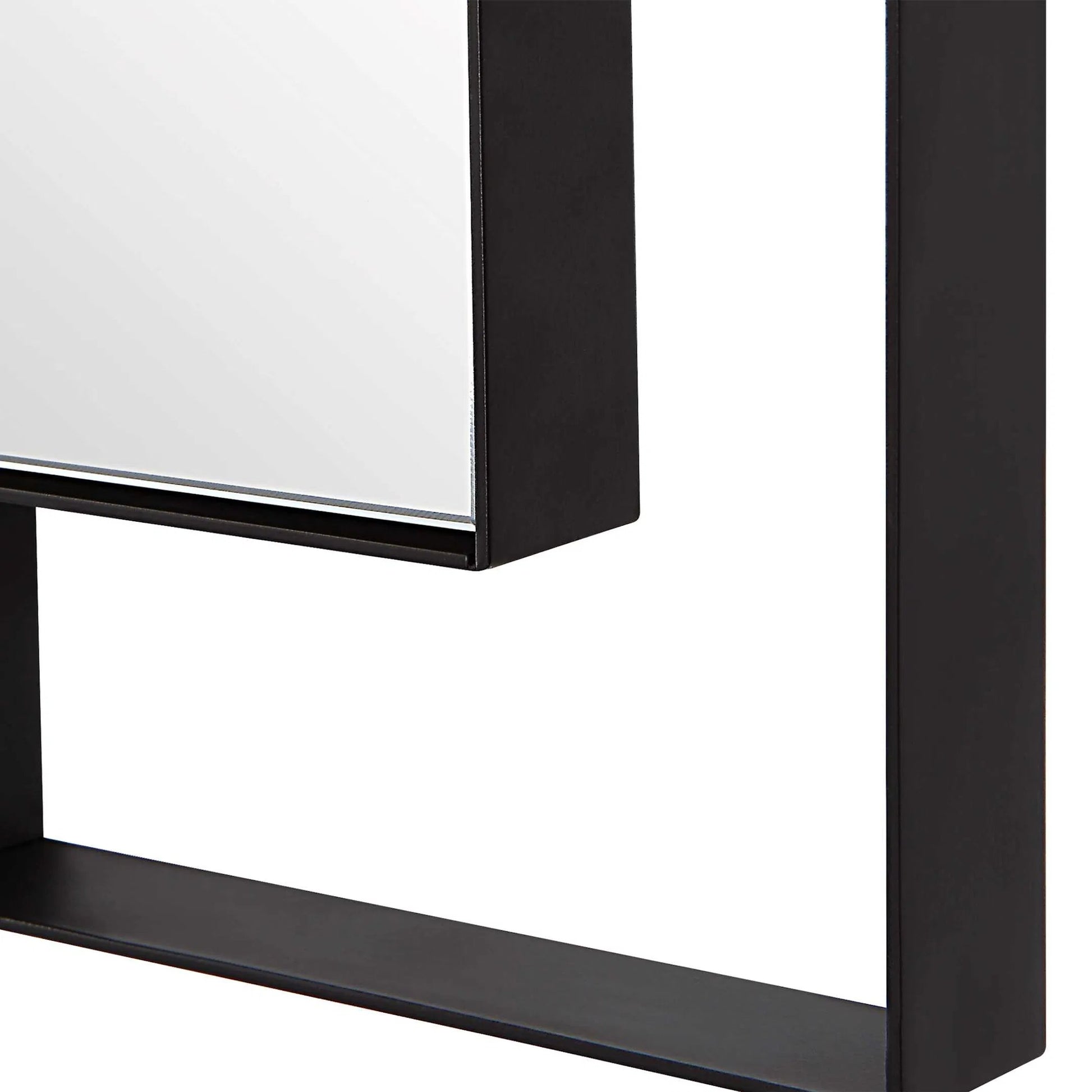Stellan Mirror by Uttermost in black. Made from mirror, mdf, iron in a modern style.