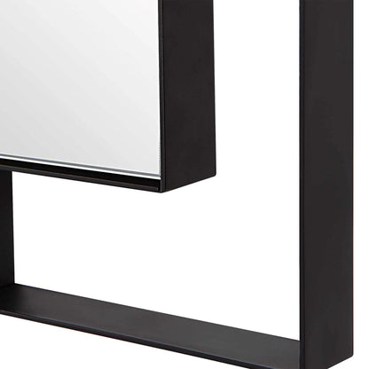 Stellan Mirror by Uttermost in black. Made from mirror, mdf, iron in a modern style.
